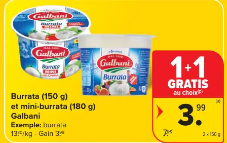 Offre: Burrata et mini-burrata