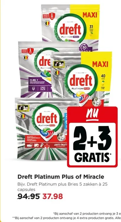 Aanbieding: Dreft Platinum Plus of Miracle