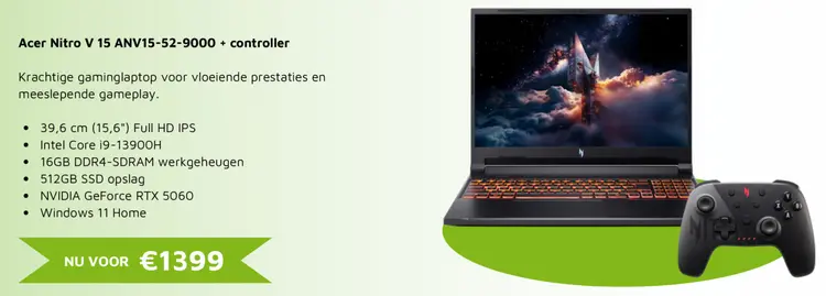 Aanbieding: Acer Nitro V 15 ANV15-52-9000 + controller