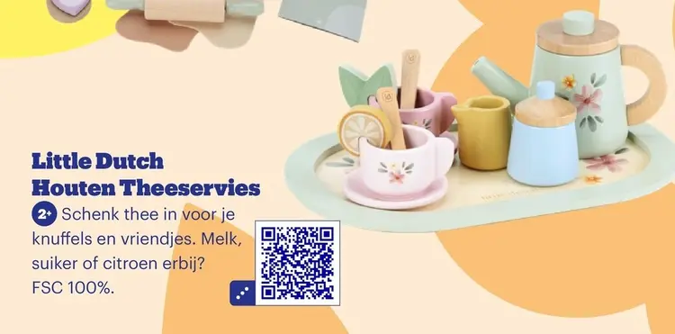 Promotie: Little Dutch Houten theeservies