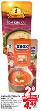 Aanbieding: Unox of Conimex soep in zak