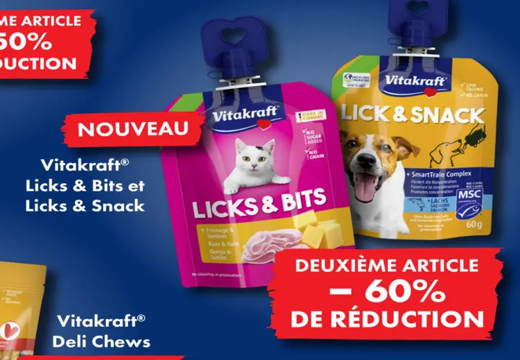 Offre: Vitakraft Licks & Bits et Licks & Snack