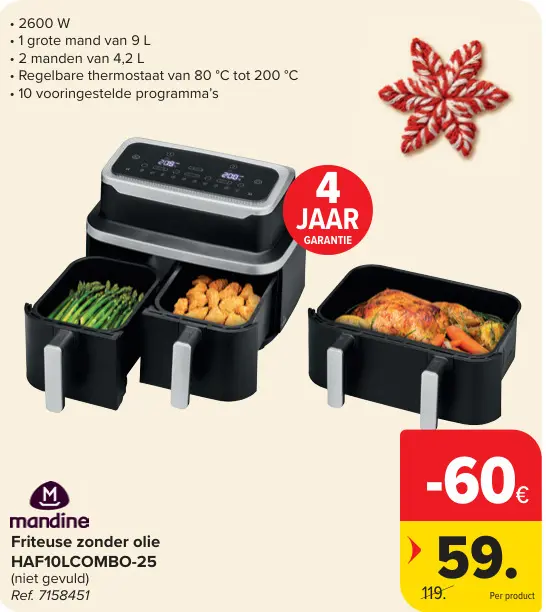 Promotie: Friteuse zonder olie HAF10LCOMBO-25