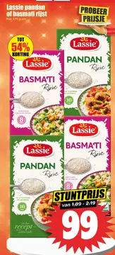 Aanbieding: Lassie pandan of basmati rijst