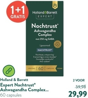 Aanbieding: Holland & Barrett Expert Nachtrust* Ashwagandha Complex Liposomaal - 60 capsules