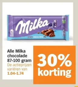 Aanbieding: Alle chocolade 87-100 gram