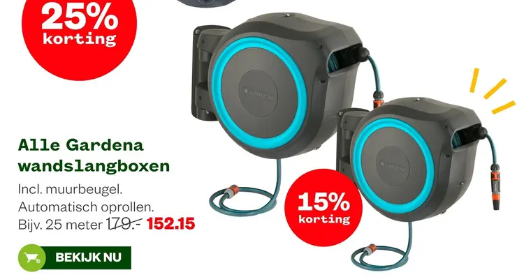 Aanbieding: Alle Gardena wandslangboxen