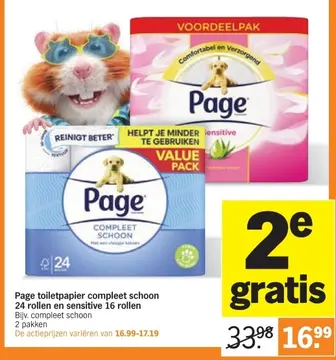 Aanbieding: Page toiletpapier compleet schoon