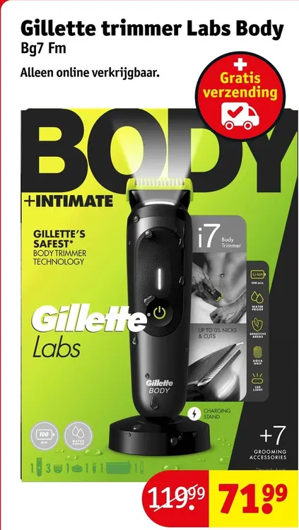 Promotie: Gillette trimmer Labs Body Bg7 Fm