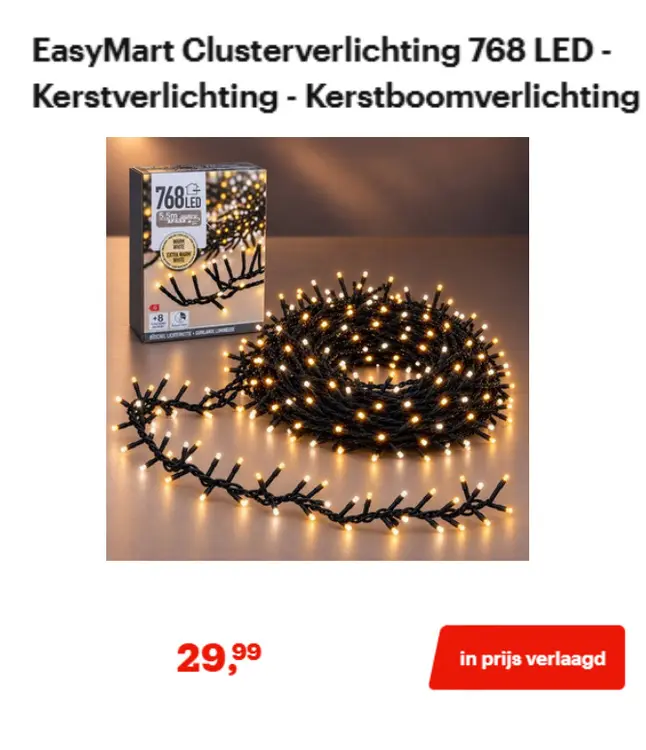 Promotie: EasyMart Clusterverlichting 768 LED - Kerstverlichting