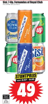 Aanbieding: Sisi, 7-Up, Fernandes of Royal Club