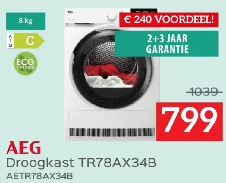 Promotie: Droogkast TR78AX34B