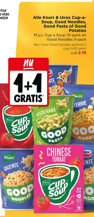 Aanbieding: Knorr & Unox Cup-a-Soup, Good Noodles, Good Pasta of Good Potaties