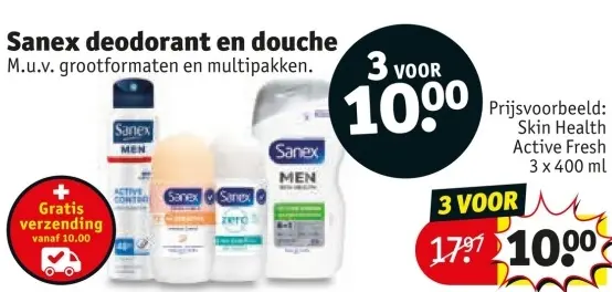Aanbieding: Sanex deodorant en douche