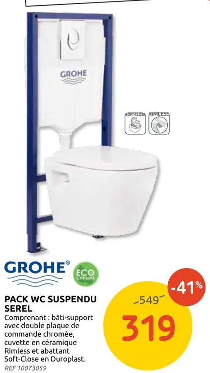 Offre: Pack wc suspendu serel