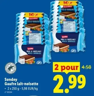 Offre: Gaufre lait-noisette