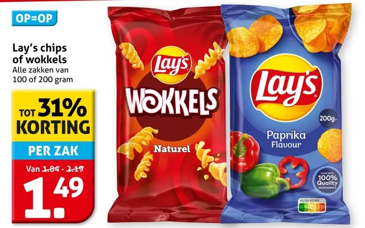 Aanbieding: Lay's chips of wokkels