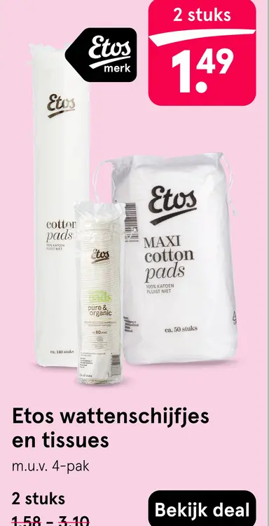 Aanbieding: wattenschijfjes en tissues