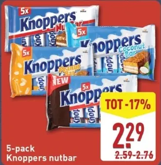 Aanbieding: 5-pack Knoppers nutbar