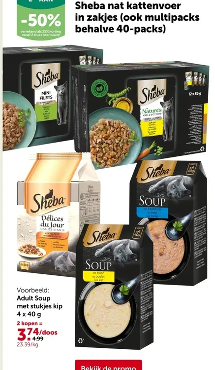 Promotie: Sheba nat kattenvoer in zakjes