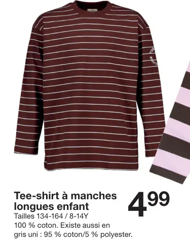 Offre: Tee-shirt à manches longues enfant