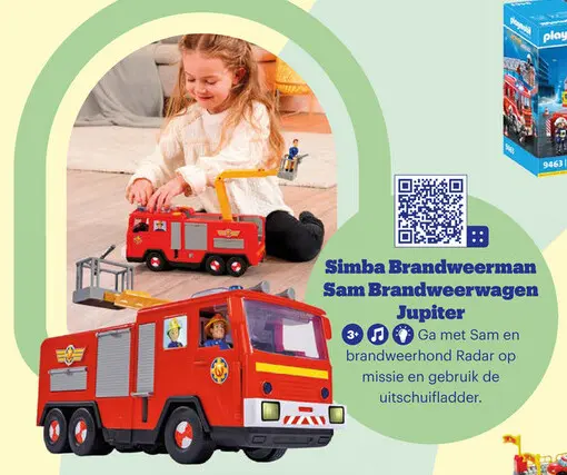 Aanbieding: Simba Brandweerman Sam Brandweerwagen Jupiter