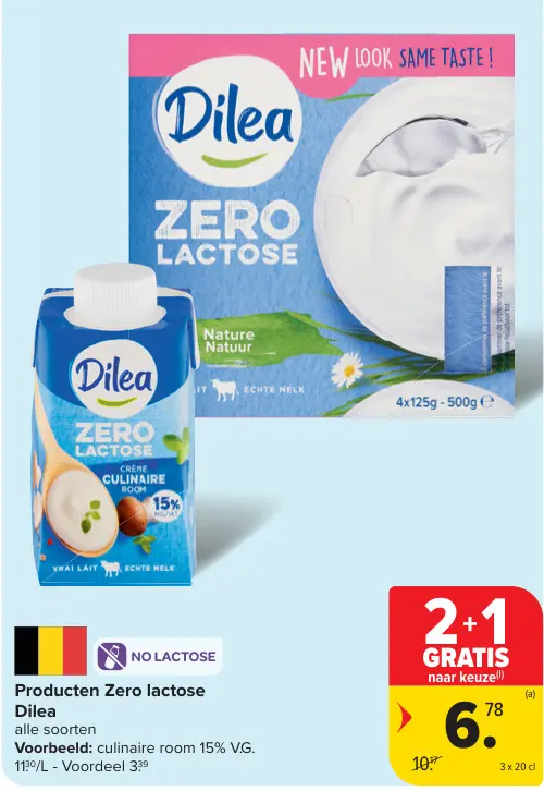 Promotie: Producten Zero lactose