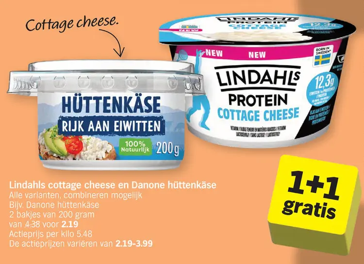 Promotie: Lindahls cottage cheese en Danone hüttenkäse