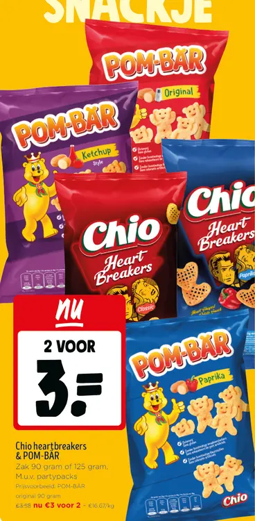 Promotie: Chio heartbreakers & POM-BAR