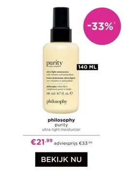 Aanbieding: purity ultra-light moisturizer