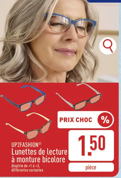 Offre: Lunettes de lecture à monture bicolore