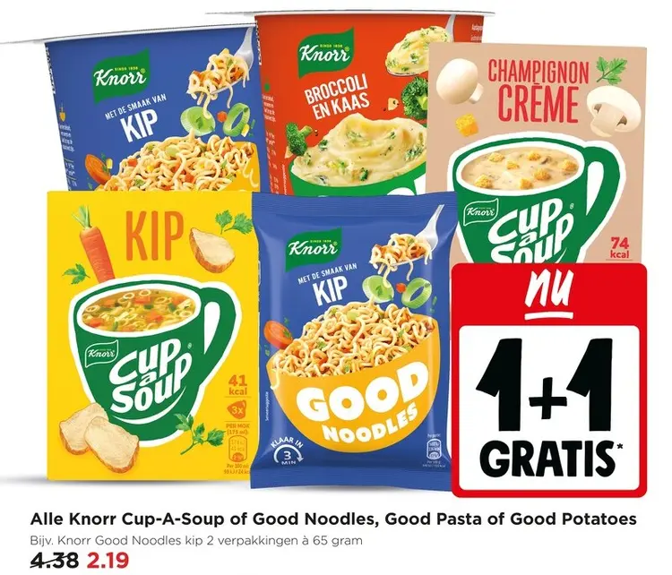 Aanbieding: Alle Knorr Cup-A-Soup of Good Noodles, Good Pasta of Potatoes
