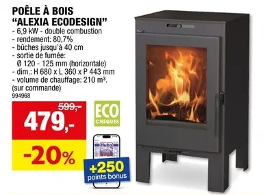 Offre: Alexia poêle à  bois 6,9kW