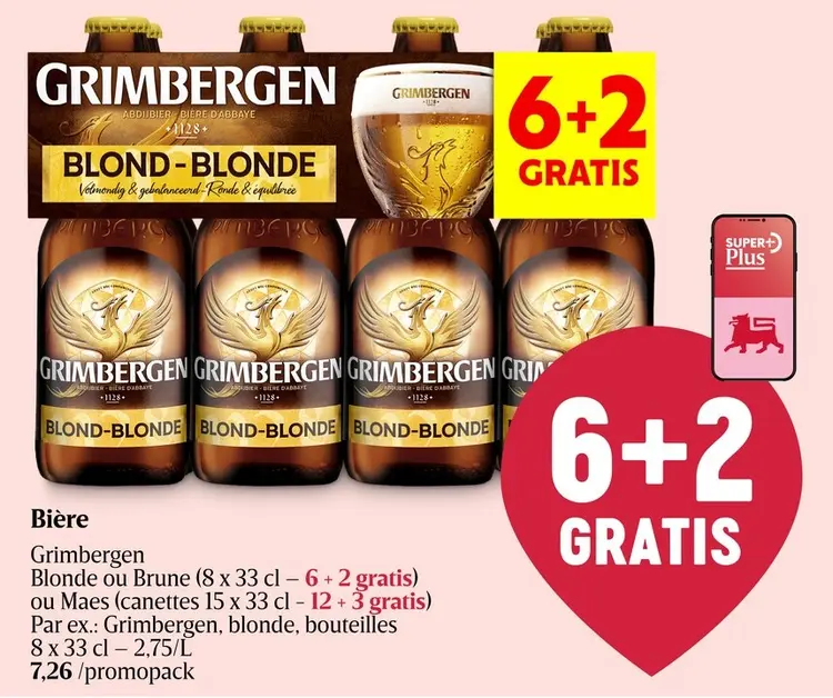 Offre: Grimbergen Blonde ou Brune