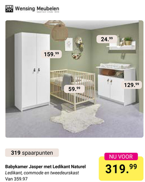 Aanbieding: Babykamer Jasper met Ledikant Naturel