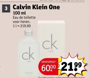 Promotie: Calvin Klein One