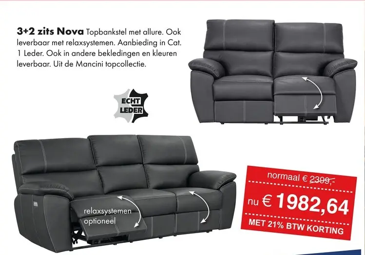 Aanbieding: Nova 3+2 zits