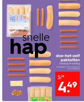 Aanbieding: doe-het-zelf pakketten hotdog of notdog