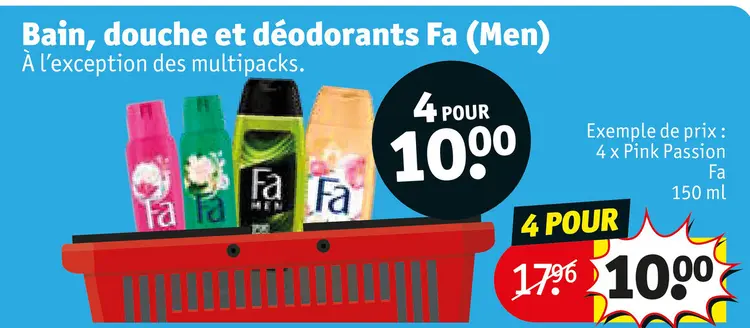 Offre: Bain, douche et déodorants Fa (Men)