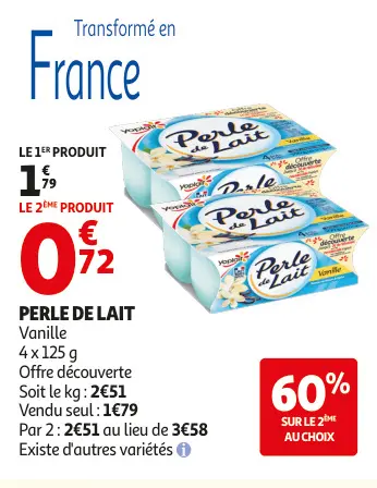 Promotie: PERLE DE LAIT Vanille