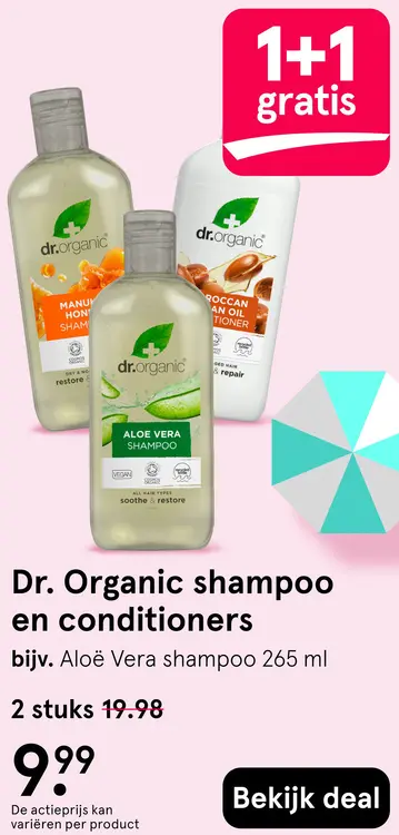 Aanbieding: Dr. Organic shampoo en conditioners