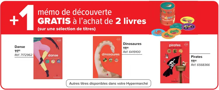 Offre: Mémo de découverte GRATIS à l'achat de 2 livres