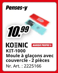 Offre: Moule à glaçons avec couvercle - 2 pièces