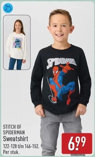 Aanbieding: STITCH OF SPIDERMAN Sweatshirt