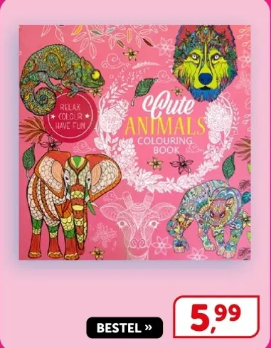 Aanbieding: Cute Animals Colouring Book