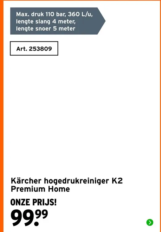 Aanbieding: Kärcher hogedrukreiniger K2 Premium Home