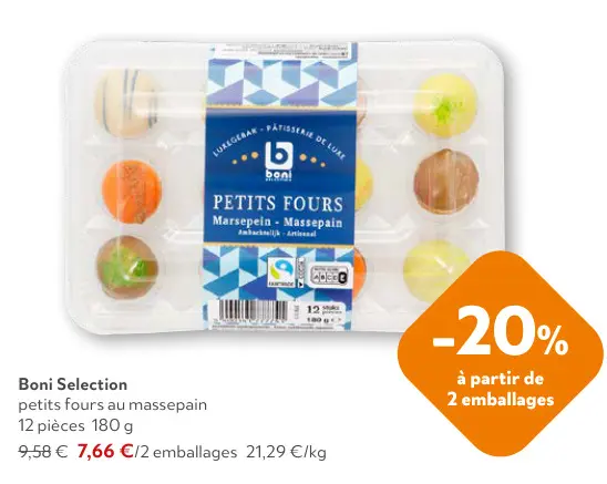Offre: petits fours au massepain