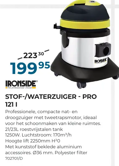 Promotie: Stof-/waterzuiger - pro 121 i