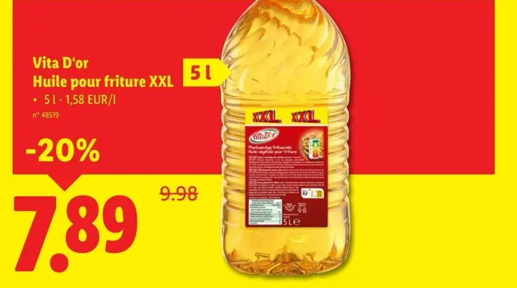 Offre: Huile pour friture XXL