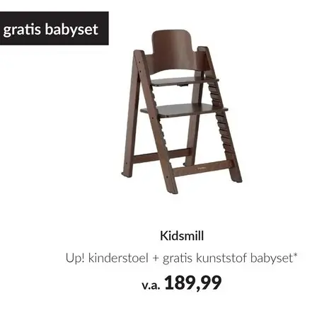 Aanbieding: Up! kinderstoel + gratis kunststof babyset*